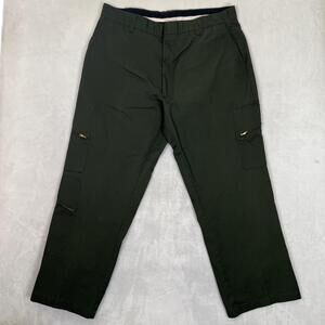 Vintage Topps Cargo Pants Mens 38x30 Green Permanent Press Workwear Made USA
